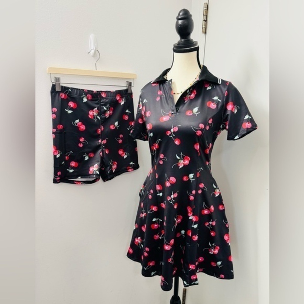 GGOV Tennis Dress Women's Short Sleeve Golf Dress With Short Pocket Button S